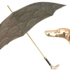 Il Marchesato Noble Hound: Decorated Umbrella with Gold-Plated Greyhound Handle New