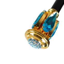 Il Marchesato Oceanic Elegance: Exclusive Walking stick with Aquamarine Teardrop Cry New