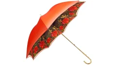 Il Marchesato Orange Floral Umbrella, Double Canopy Luxury Ladies Outlet