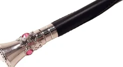Il Marchesato Parasol Multi-Color Floral Umbrella for Women - Black Leather Handle Clearance