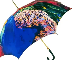 Il Marchesato Peacock Painted Umbrella Clearance