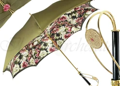 Il Marchesato Precious Khaki Umbrella with Crystal Medallion Best