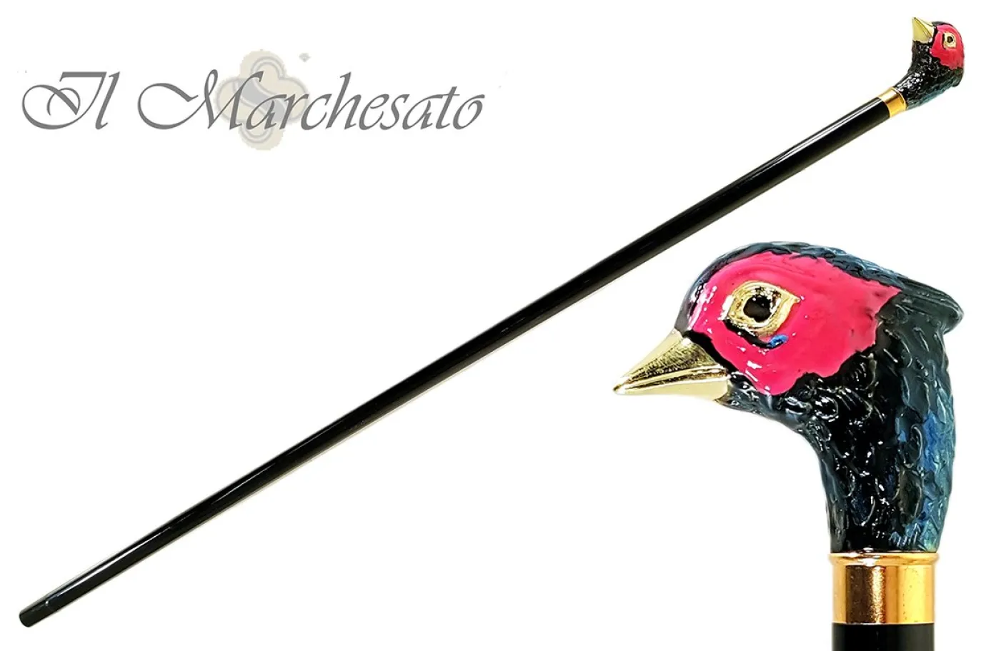 Il Marchesato Rare Hand-Enamelled on 24k Gold Pheasant Hot