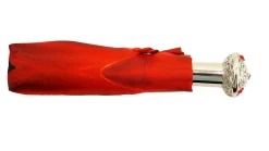 Il Marchesato Red Flower Women's Folding Umbrella with Silver-Plated Handle Online