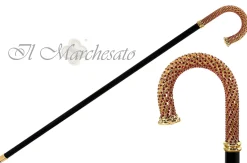 Il Marchesato Red Siam crystals - 24K goldplated Walking stick Fashion