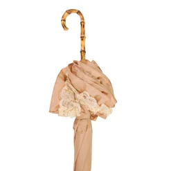 Il Marchesato Retro-style umbrella-parasol with ruffles and lace Discount