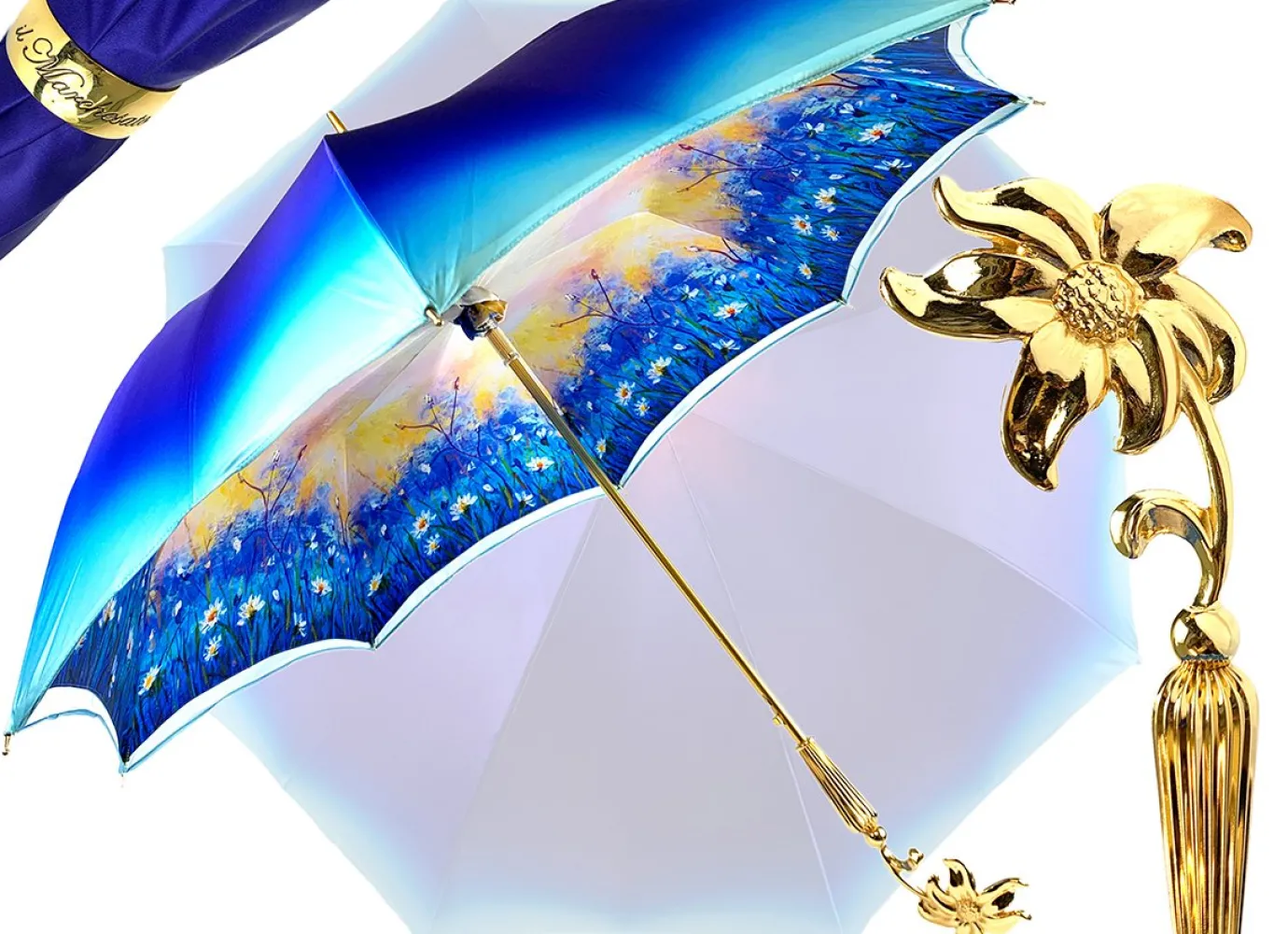 Il Marchesato Sky Blue Gradient Umbrella, Daisies Print Online