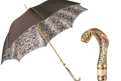Il Marchesato Snake Charmer: Umbrella with Cobra Handle in Gold Fashion