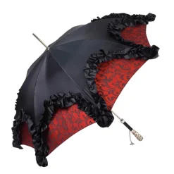 Il Marchesato Special Edition Umbrella Featuring Black Ruffles and Silver-Plated Acc Online
