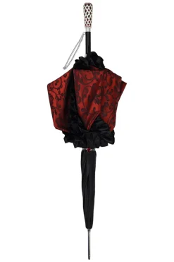Il Marchesato Special Edition Umbrella Featuring Black Ruffles and Silver-Plated Acc Online