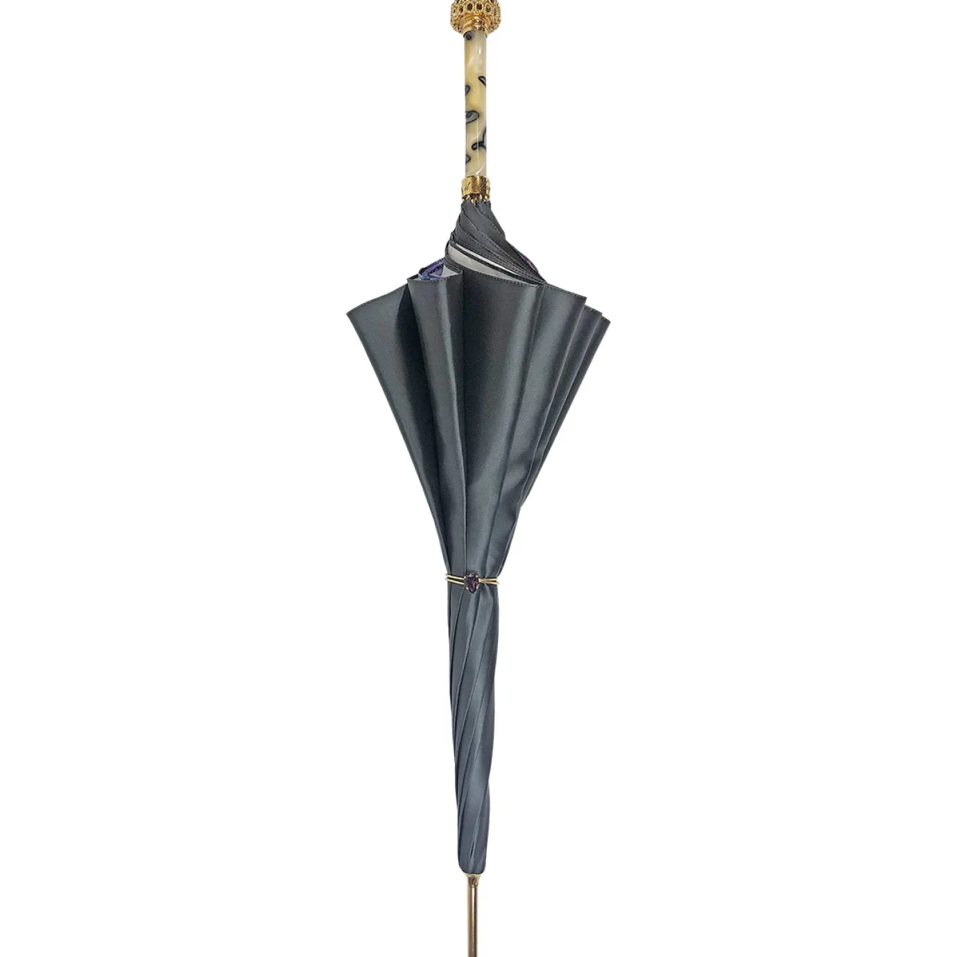 Il Marchesato Stunning grey umbrella with light purple inside Clearance