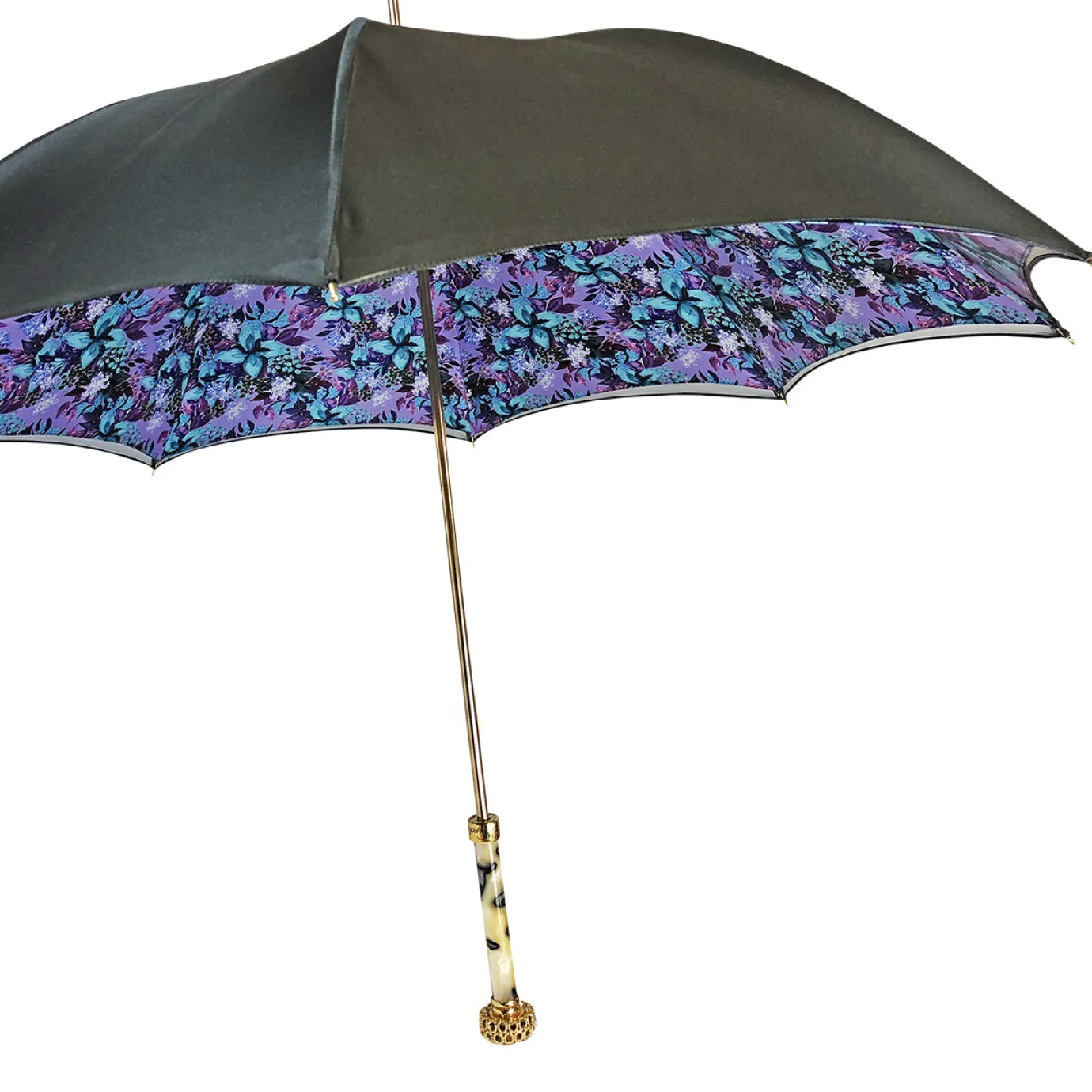 Il Marchesato Stunning grey umbrella with light purple inside Clearance