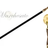 Il Marchesato Sturdy and Elegant Walking Stick - Brass Sphere With a Mirror Surface Fashion