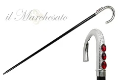 Il Marchesato Sturdy Walking cane With Red Crystal Discount
