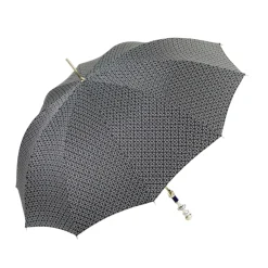 Il Marchesato Stylish Grey & Blue Jacquard Umbrella - Silverplated handle Online
