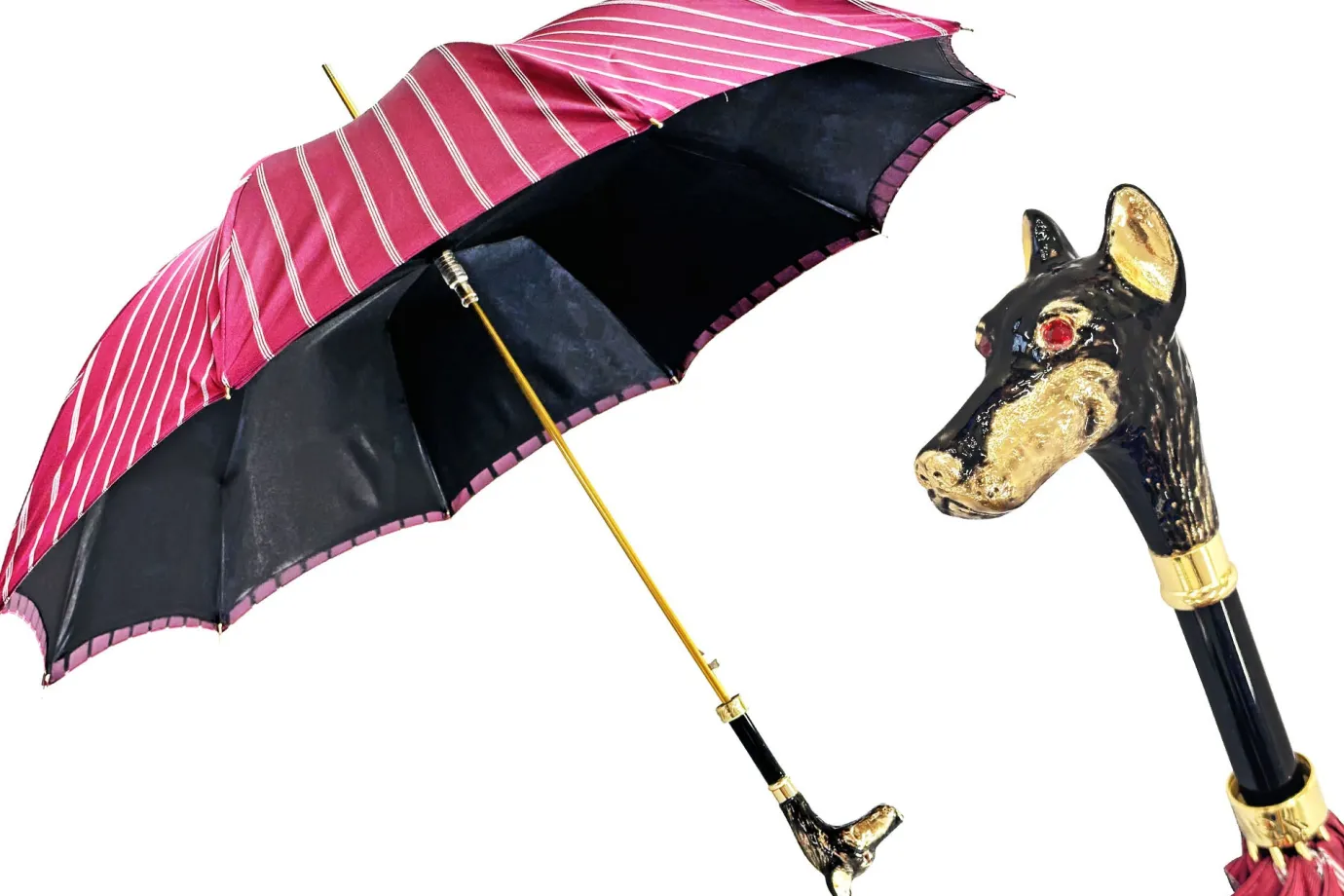 Il Marchesato Stylish umbrella - Goldplated 24K Dobermann handle Clearance