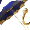 Il Marchesato Superb Double Canopy Umbrella Finished in a Luxurious Blue Satin Polye Clearance