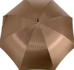 Il Marchesato Tobacco Handmade Men's Umbrella - Striped Red And Cream New