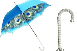 Il Marchesato Umbrella with fantastic turquoise peacock thousands of crystals Online