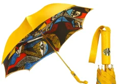Il Marchesato Umbrella with Painted Canvas Style Fabric - Leather handle Best