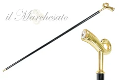 Il Marchesato Walking stick for man - Sturdy gold plated 24K brass handle Online