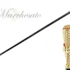 Il Marchesato Walking stick in gold plated brass knob Sale