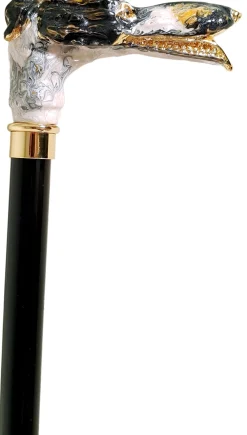 Il Marchesato Walking Stick with a Hand-Enamelled Dog's Head on 24k Gold Hot