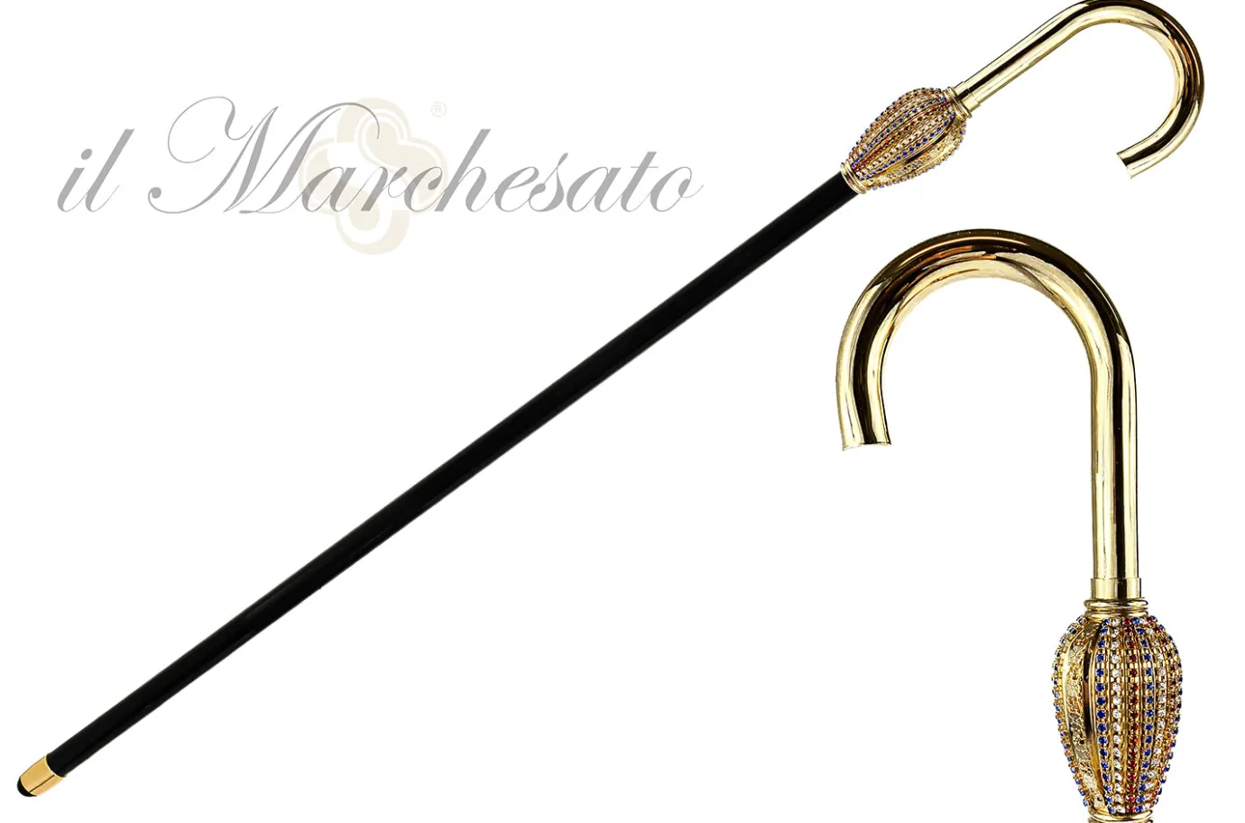 Il Marchesato Walking stick with big handle for Man New