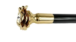 Il Marchesato Walking Stick with Rose in golden brass Discount