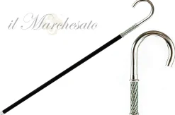 Il Marchesato Walking Stick With Silver Plated Handle, Full of Emerald Rhinestones Online