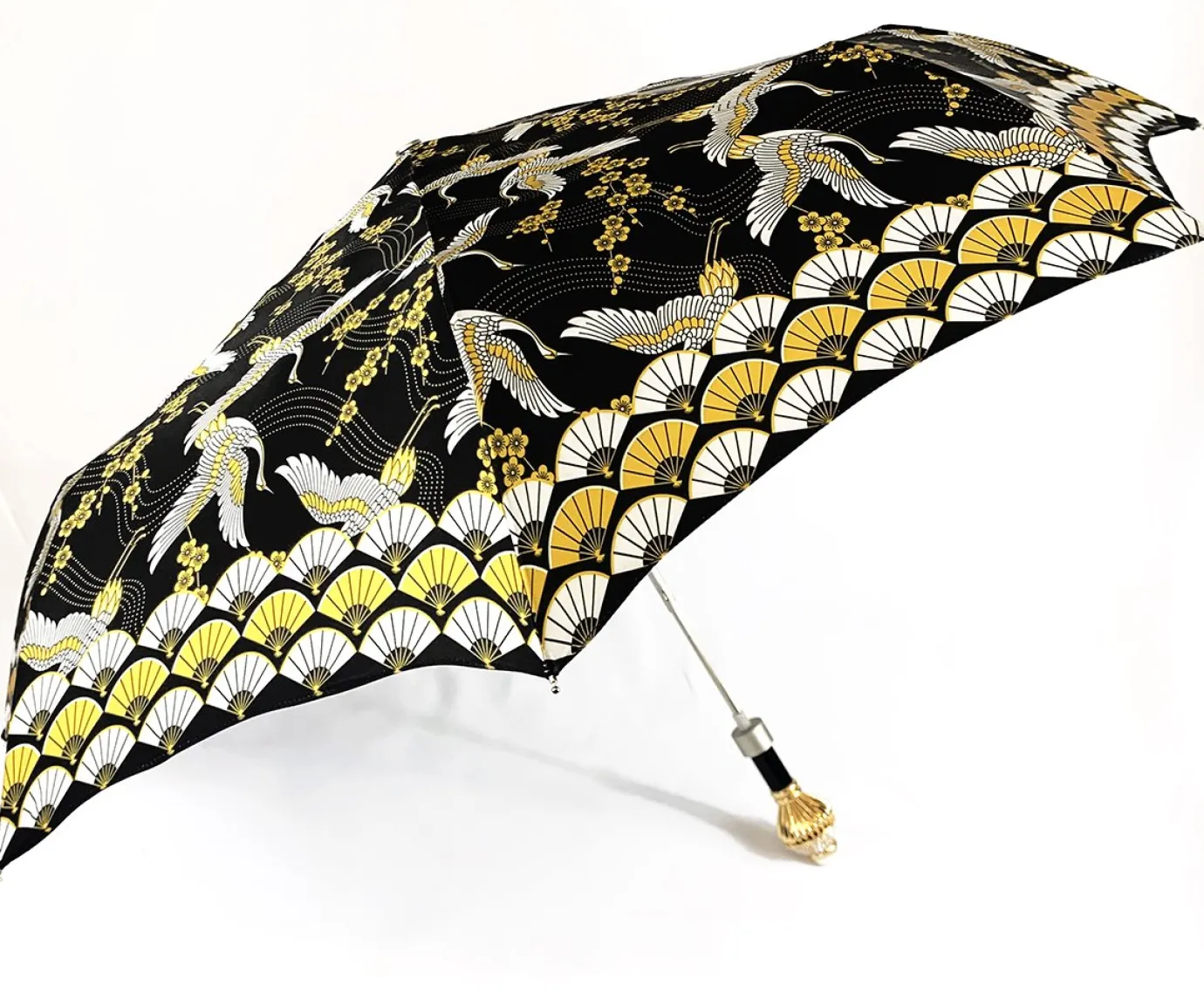 Il Marchesato Women's Folding Umbrella - Wonderful Heron Design New
