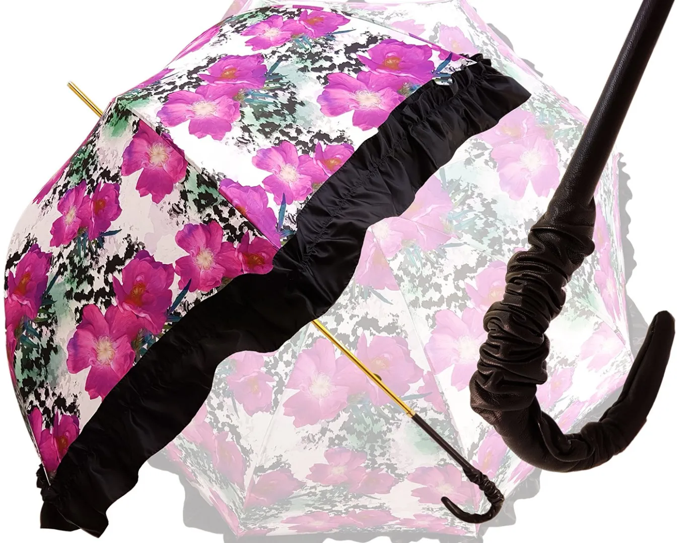 Il Marchesato Women's Ruffled Umbrella Studied with a Multicor Pattern Fashion