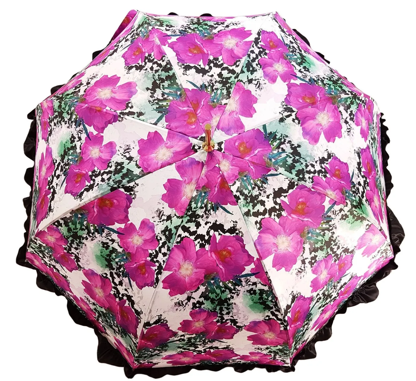 Il Marchesato Women's Ruffled Umbrella Studied with a Multicor Pattern Fashion