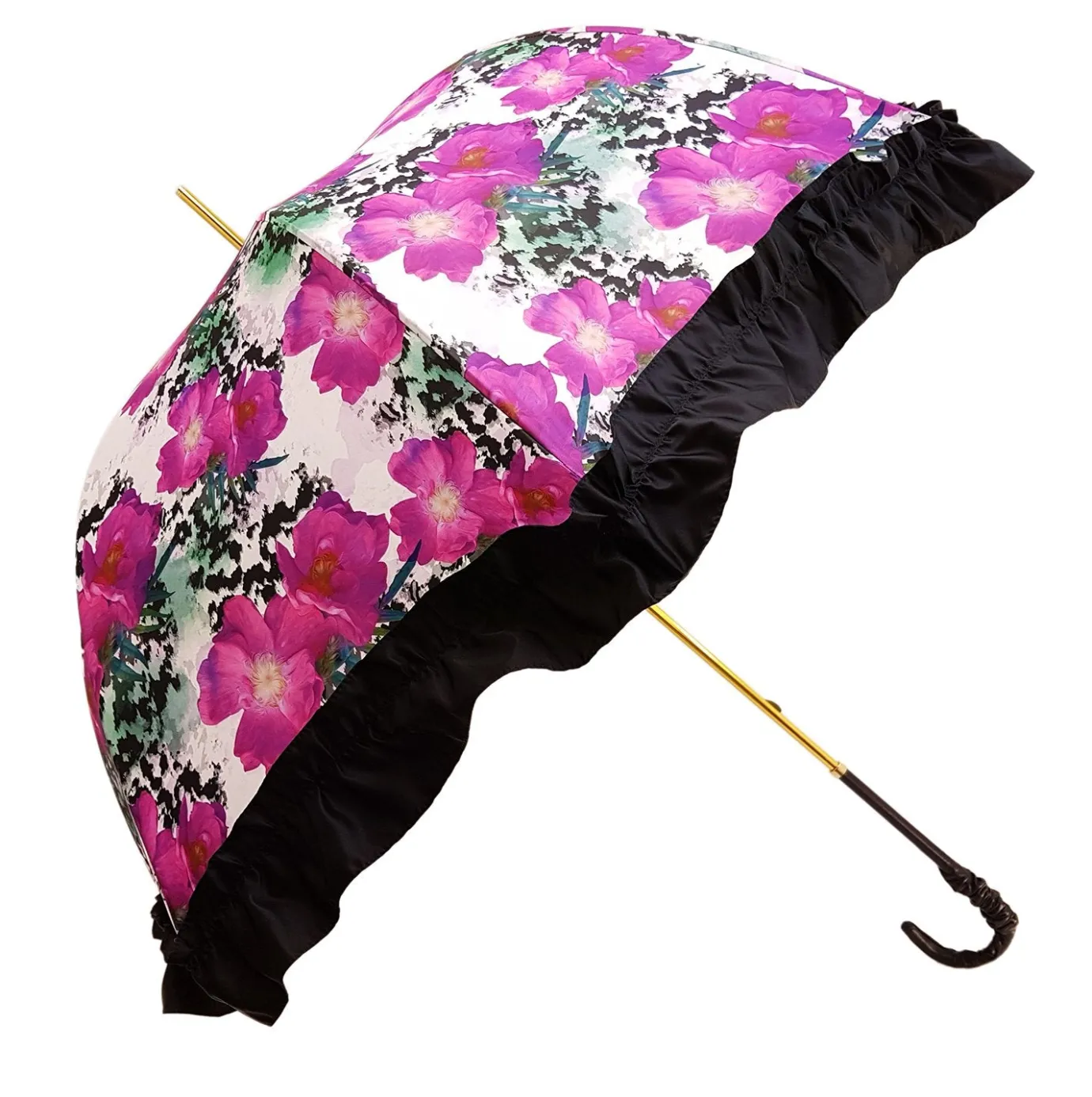 Il Marchesato Women's Ruffled Umbrella Studied with a Multicor Pattern Fashion