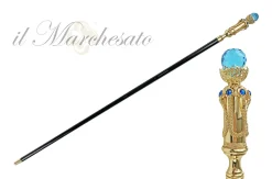 Il Marchesato Wonderful mylord walking cane with big Aqua crystal Fashion