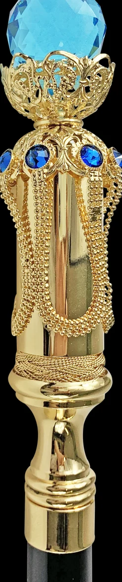 Il Marchesato Wonderful mylord walking cane with big Aqua crystal Fashion