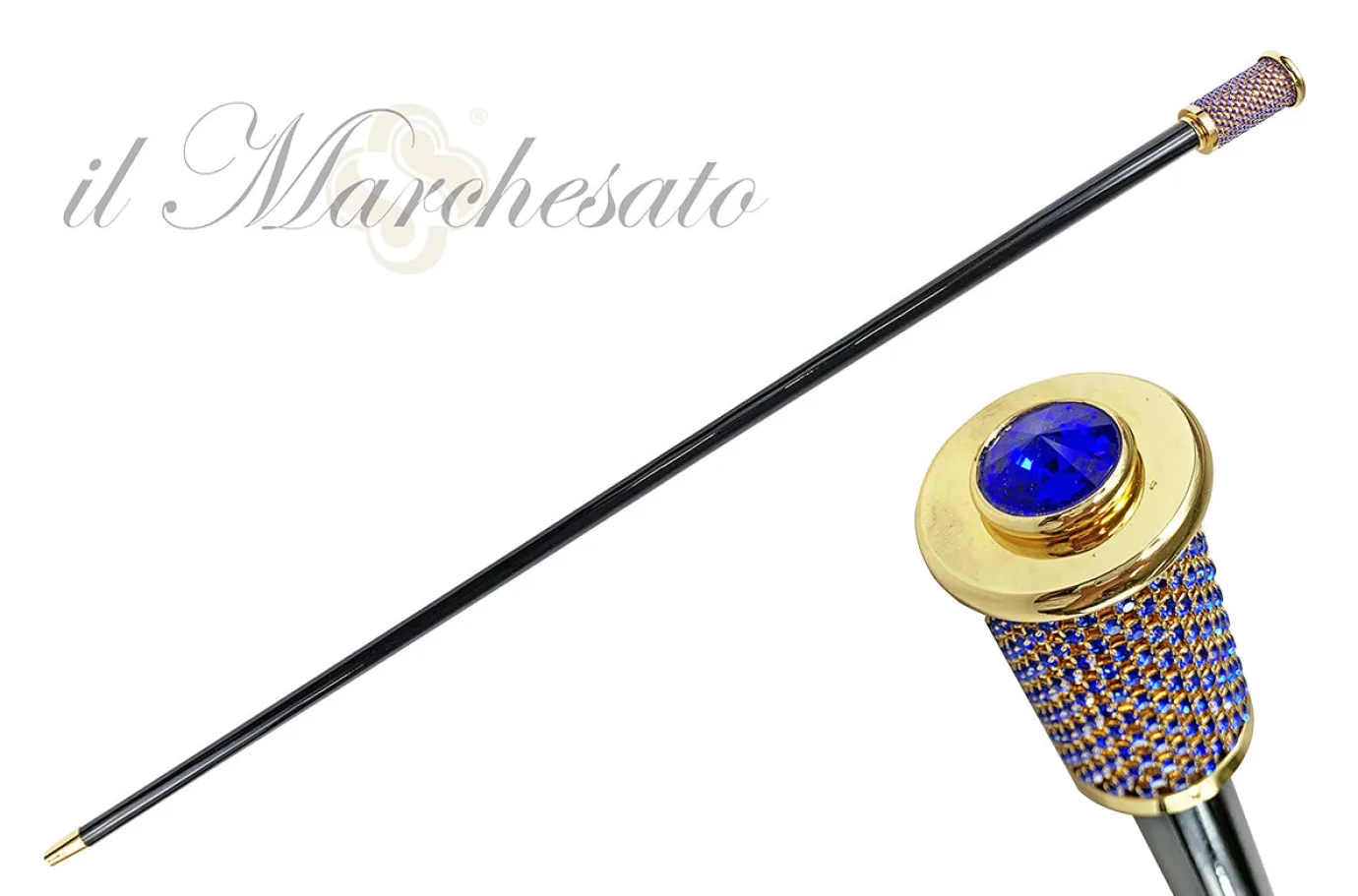 Il Marchesato Wonderful Walking Stick For Ceremony with Sapphire crystals Outlet
