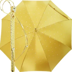 Il Marchesato Yellow Gold Women's Umbrella Fashion Crystals Umbrellas Great Gift Idea Clearance